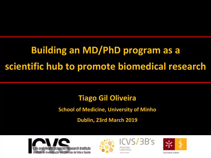 building an md phd program as a scientific hub to promote