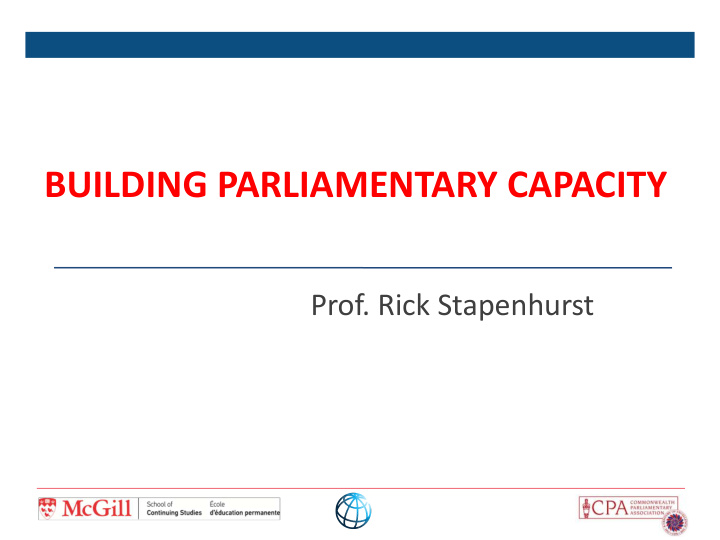 building parliamentary capacity