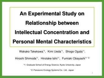 An Experimental Study on  Relationship between  Intellectual Concentration and  Personal Mental
