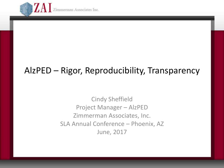alzped rigor reproducibility transparency