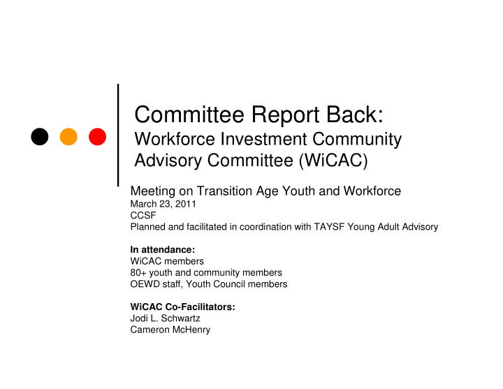 committee report back