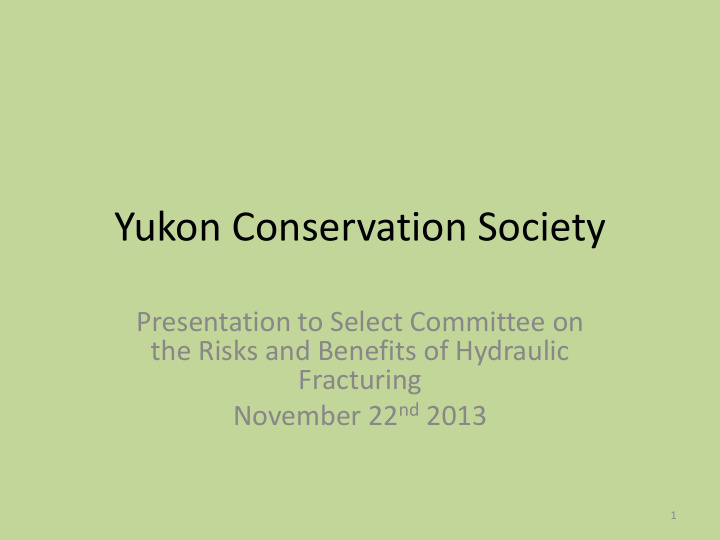 yukon conservation society