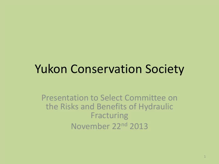 yukon conservation society