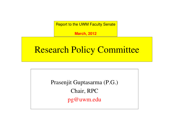 research policy committee