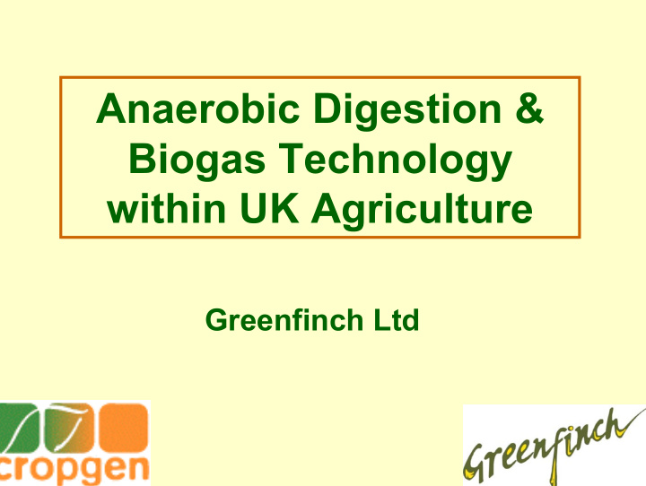 anaerobic digestion amp biogas technology within uk