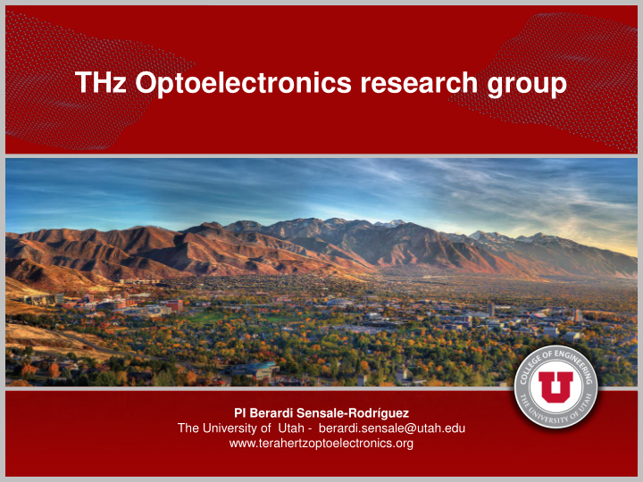 thz optoelectronics research group