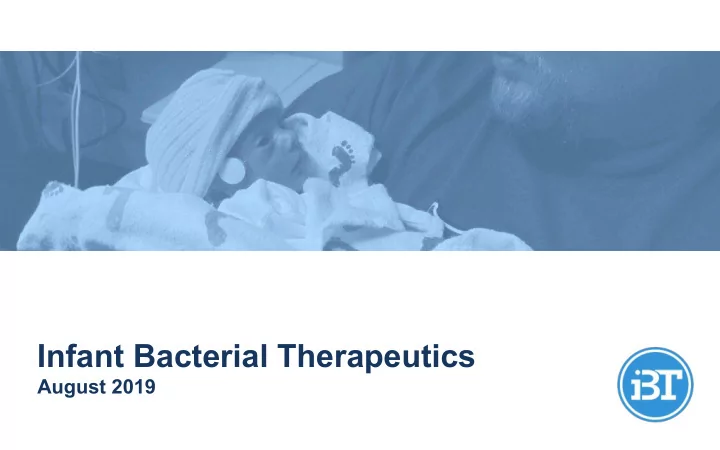 infant bacterial therapeutics