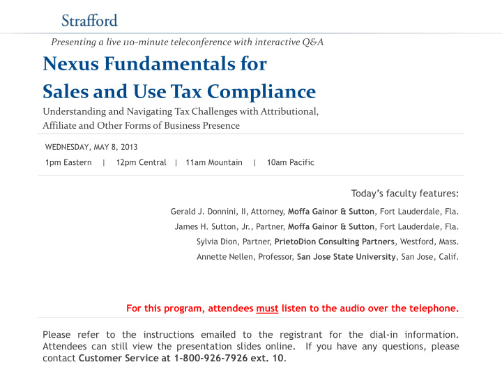 nexus fundamentals for sales and use tax compliance