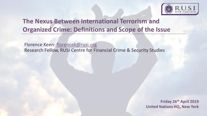 the nexus between international terrorism and organized