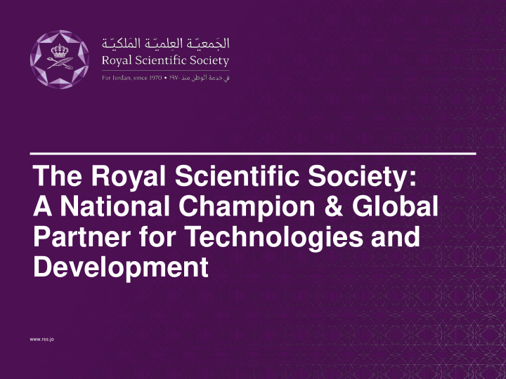 the royal scientific society a national champion global