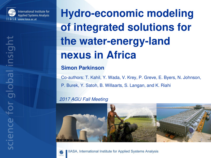 hydro economic modeling