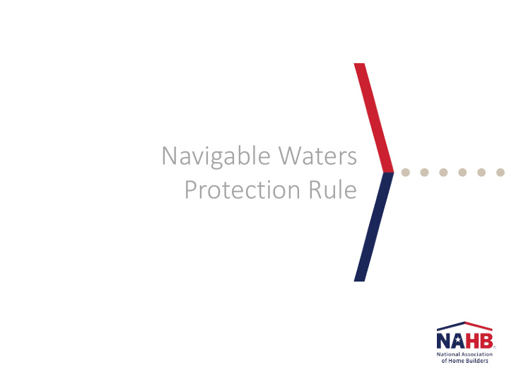 navigable waters protection rule summary