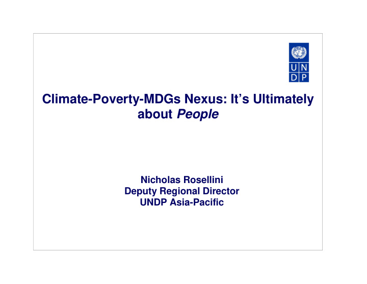 climate poverty mdgs nexus it s ultimately about people