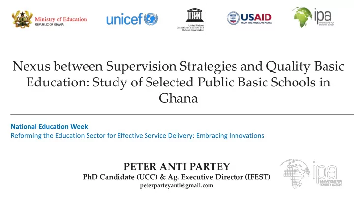 nexus between supervision strategies and quality basic