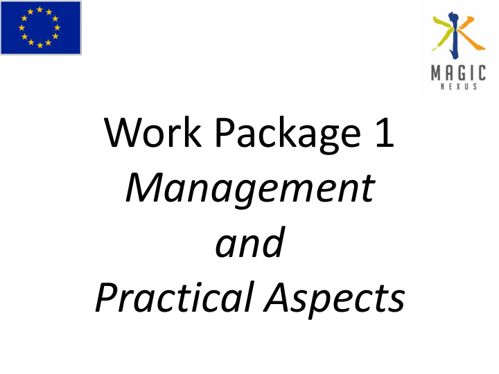 work package 1 management