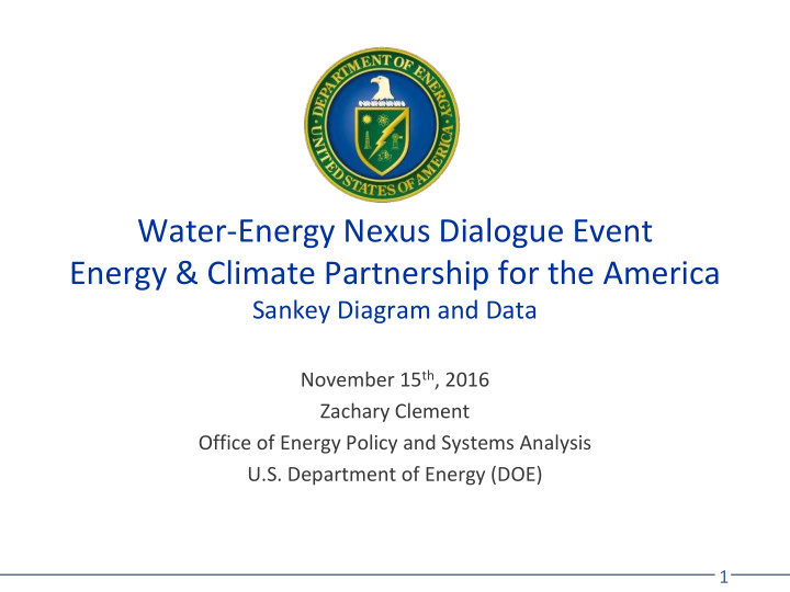 water energy nexus dialogue event
