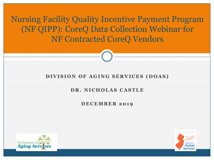 nursing facility quality incentive payment program nf