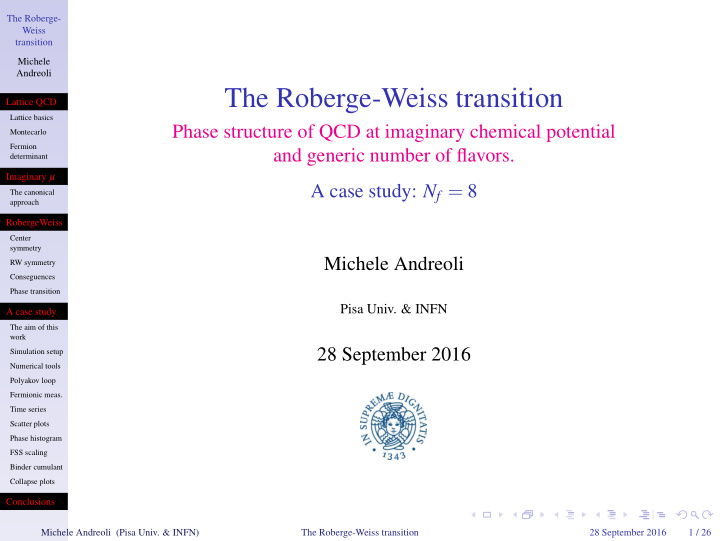 the roberge weiss transition