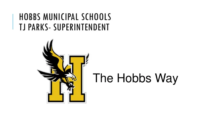 the hobbs way beyond the calendar year