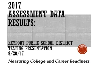 2017  ASSESSMENT DATA  RESULTS:  Measuring College and Career Readiness  In 2015, New Jersey