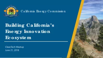 TITLE OF PRESENTATION  Building Califor  nias  E  ne r  gy Innovation  Name of Presenter  Energy