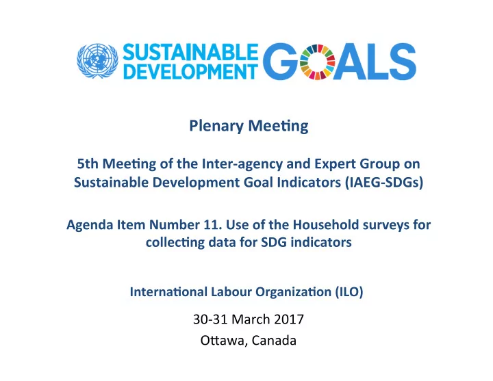 agenda item number 11 use of the household surveys for