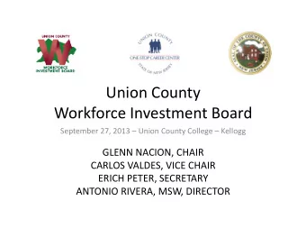 Union  County      Workforce  Investment  Board    September  27,  2013