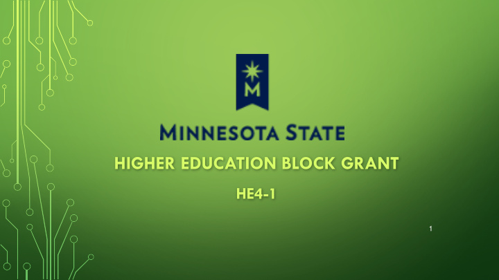 higher education block grant
