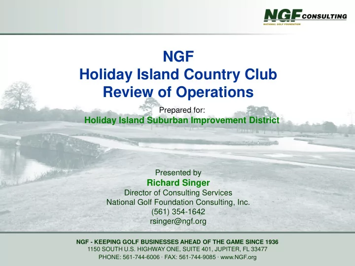 holiday island country club