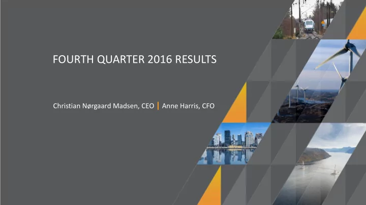 fourth quarter 2016 results