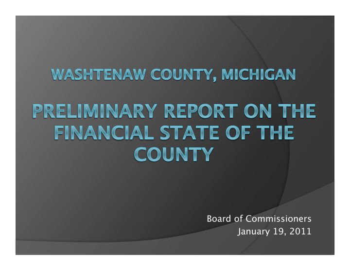 board of commissioners january 19 2011 current reality