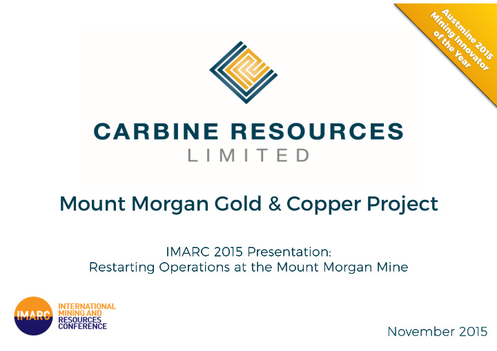 mount morgan gold copper project