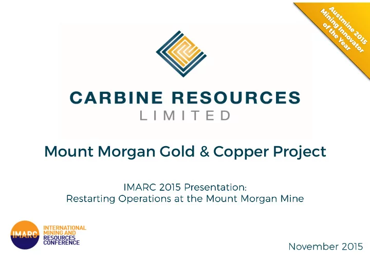 mount morgan gold copper project