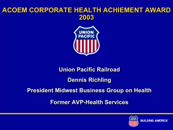 ACOEM CORPORATE HEALTH ACHIEMENT AWARD  ACOEM CORPORATE HEALTH ACHIEMENT AWARD  2003  2003  Union