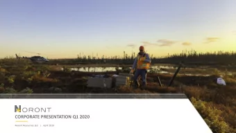 CORPORATE PRESENTATION Q1 2020  Noront Resources Ltd.   |   April 2020  1  CAUTIONARY NOTE