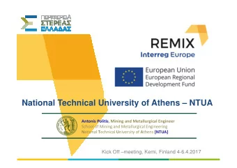 National Technical University of Athens  NTUA  Antonis Politis, Mining and Metallurgical
