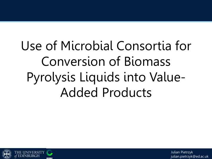 use of microbial consortia for conversion of biomass