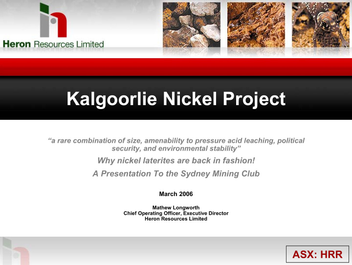 kalgoorlie nickel project