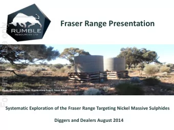 For personal use only Photo: Thunderstorm Tanks, Thunderstorm Project, Fraser Range  Systematic