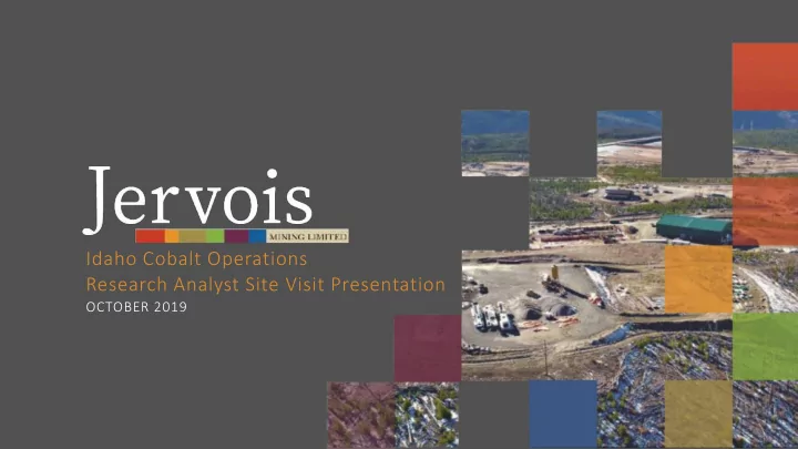 idaho cobalt operations research analyst site visit