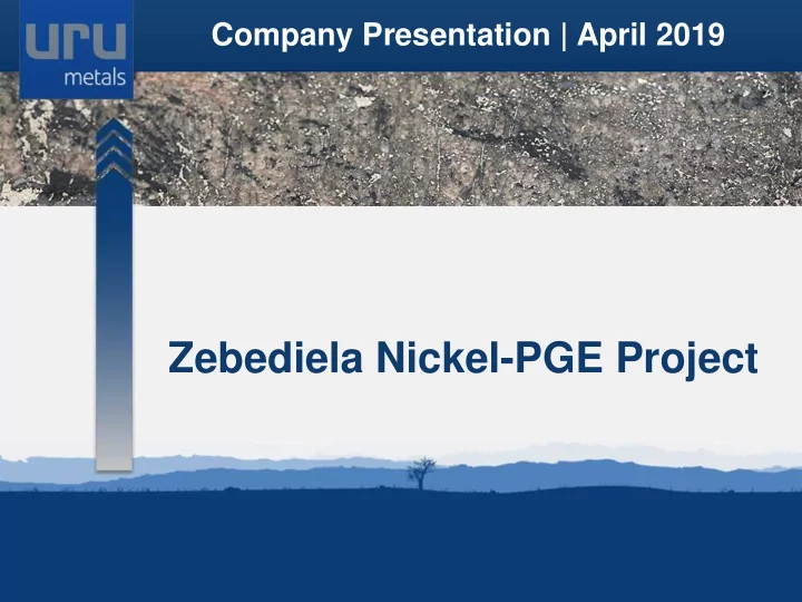 zebediela nickel pge project disclaimer