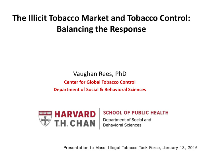 vaughan rees phd center for global tobacco control