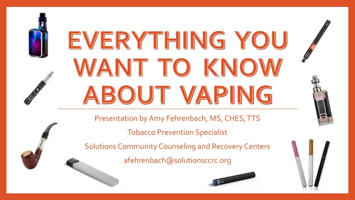 presentation by amy fehrenbach ms ches tts tobacco