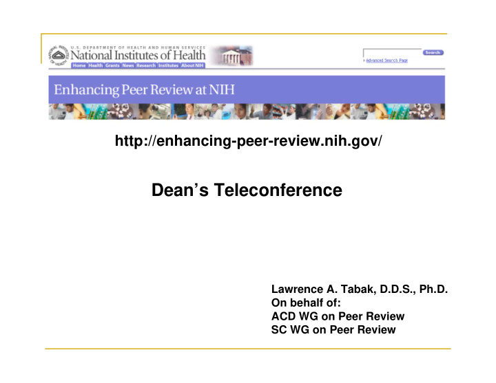 dean s teleconference