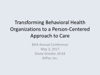 transforming behavioral health