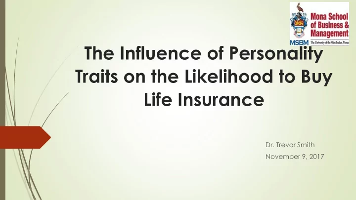 traits on the likelihood to buy