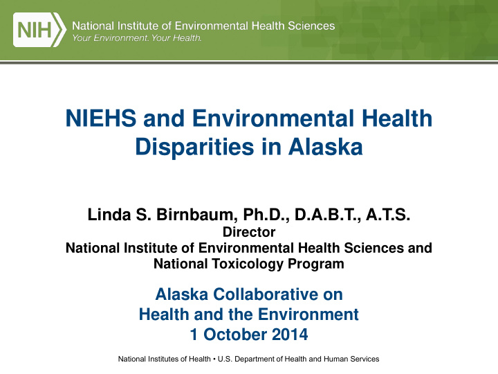 niehs and environmental health
