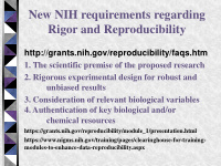 new nih requirements regarding rigor and reproducibility