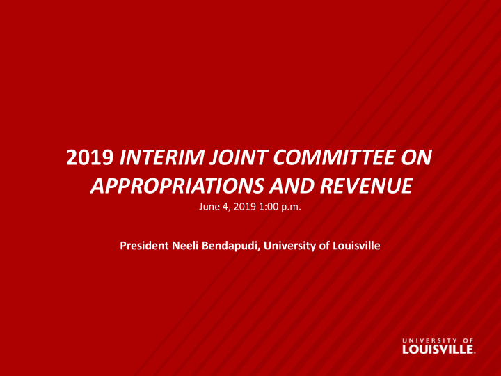 2019 interim joint committee on appropriations and revenue