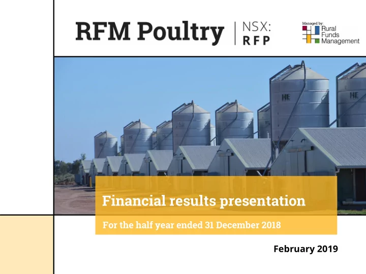 financial results presentation